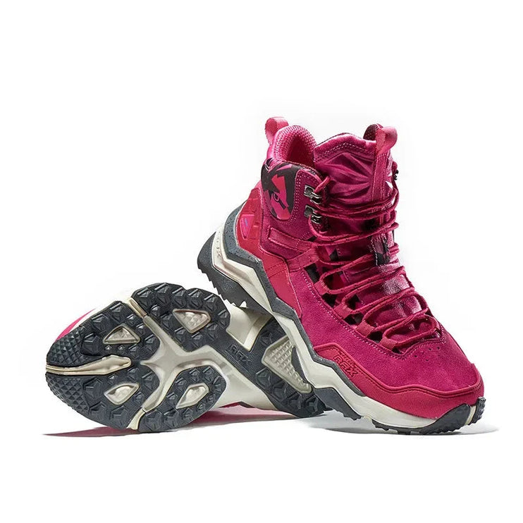 TerraShield RAX Damen-Wanderschuhe in Pink, wasserdicht und ideal für Trekking und Wandern, mit rutschfester Sohle für sicheres Outdoor-Abenteuer.