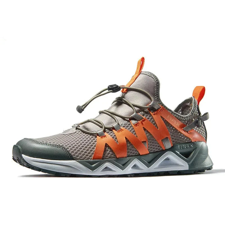 RAX Unisex Aqua Upstream Schuh in Grau und Orange, atmungsaktiv mit rutschfestem Profil, für Outdoor-Aktivitäten am Wasser.