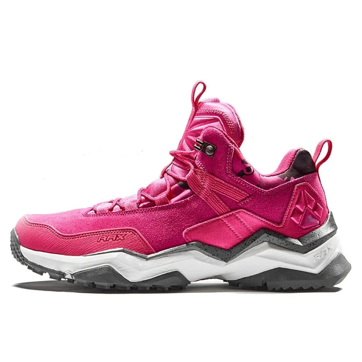 Leichte Wanderschuhe in Pink, ideal für den Sommer, bieten Komfort und Unterstützung auf langen Strecken.